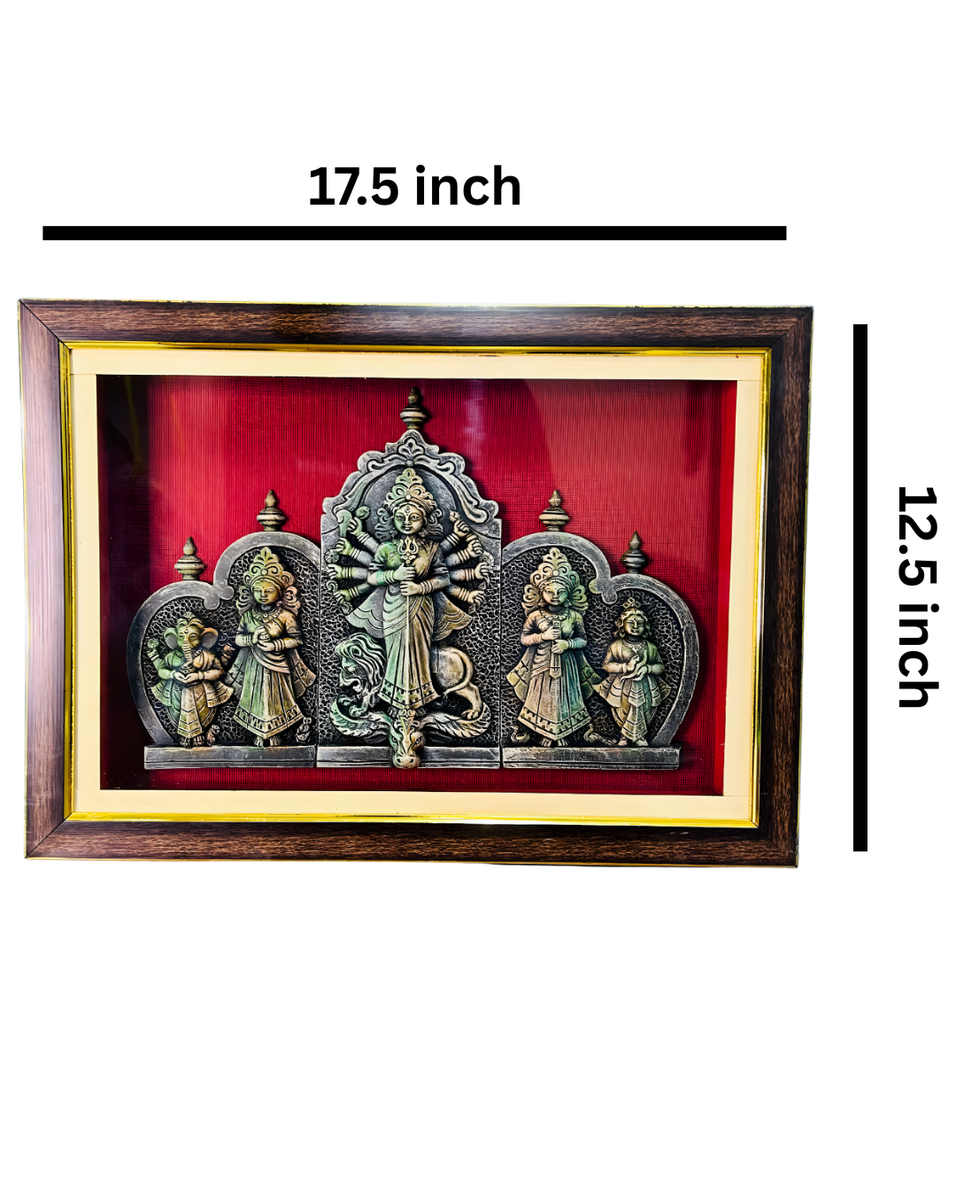 Divine Clay Durga Serenity Frame – Handcrafted Prosperity & Protection Wall Art