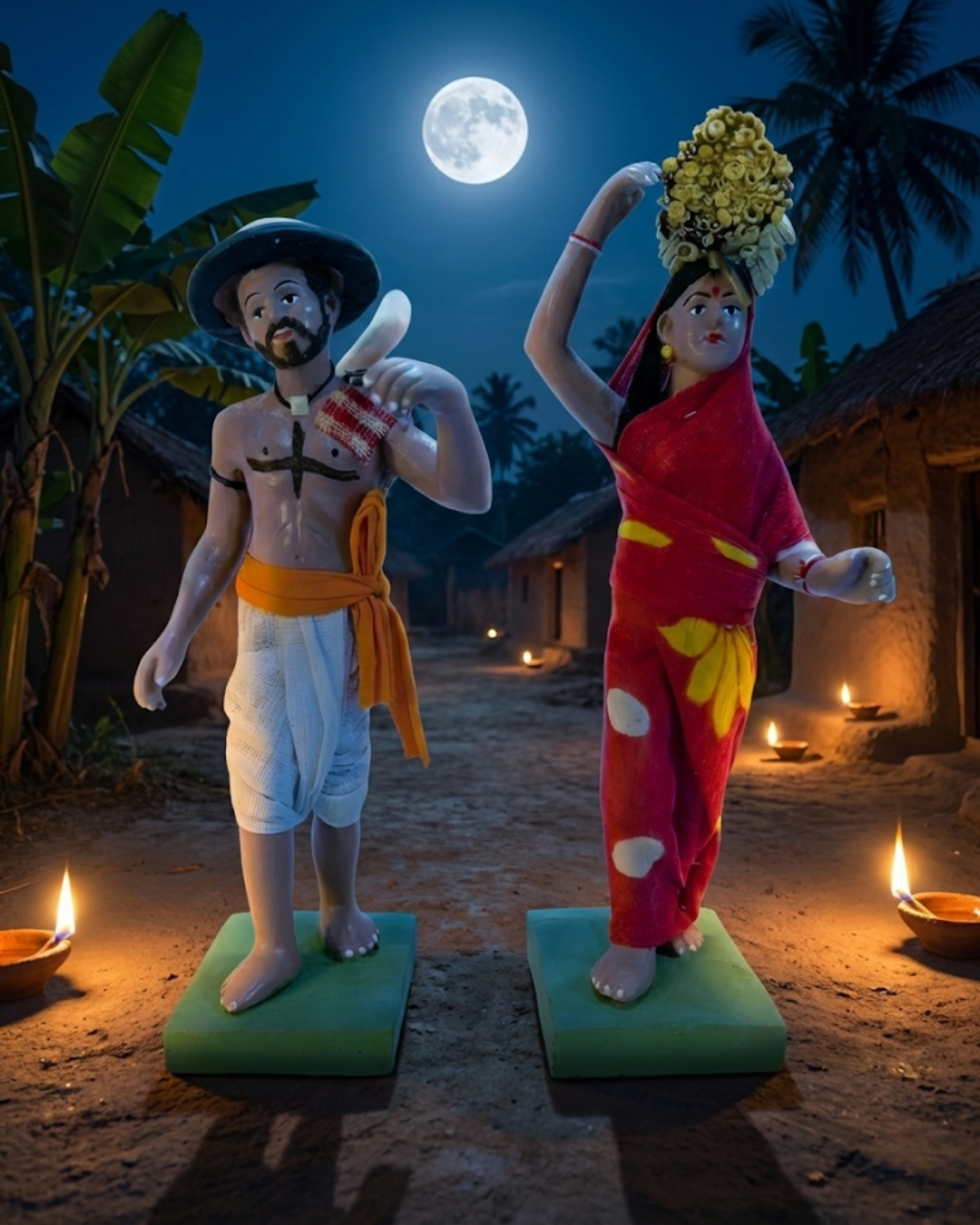 Saukin Harvest Joy – Traditional Village Life Figurine Set