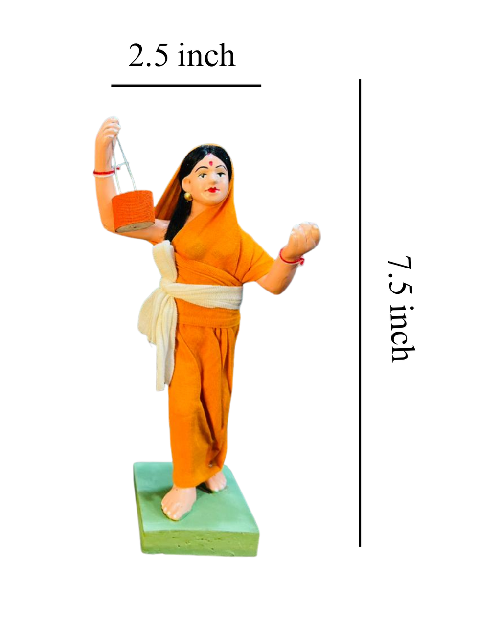 Saukin Joyful Village Devotee Couple – Handcrafted Clay Human Idol Set