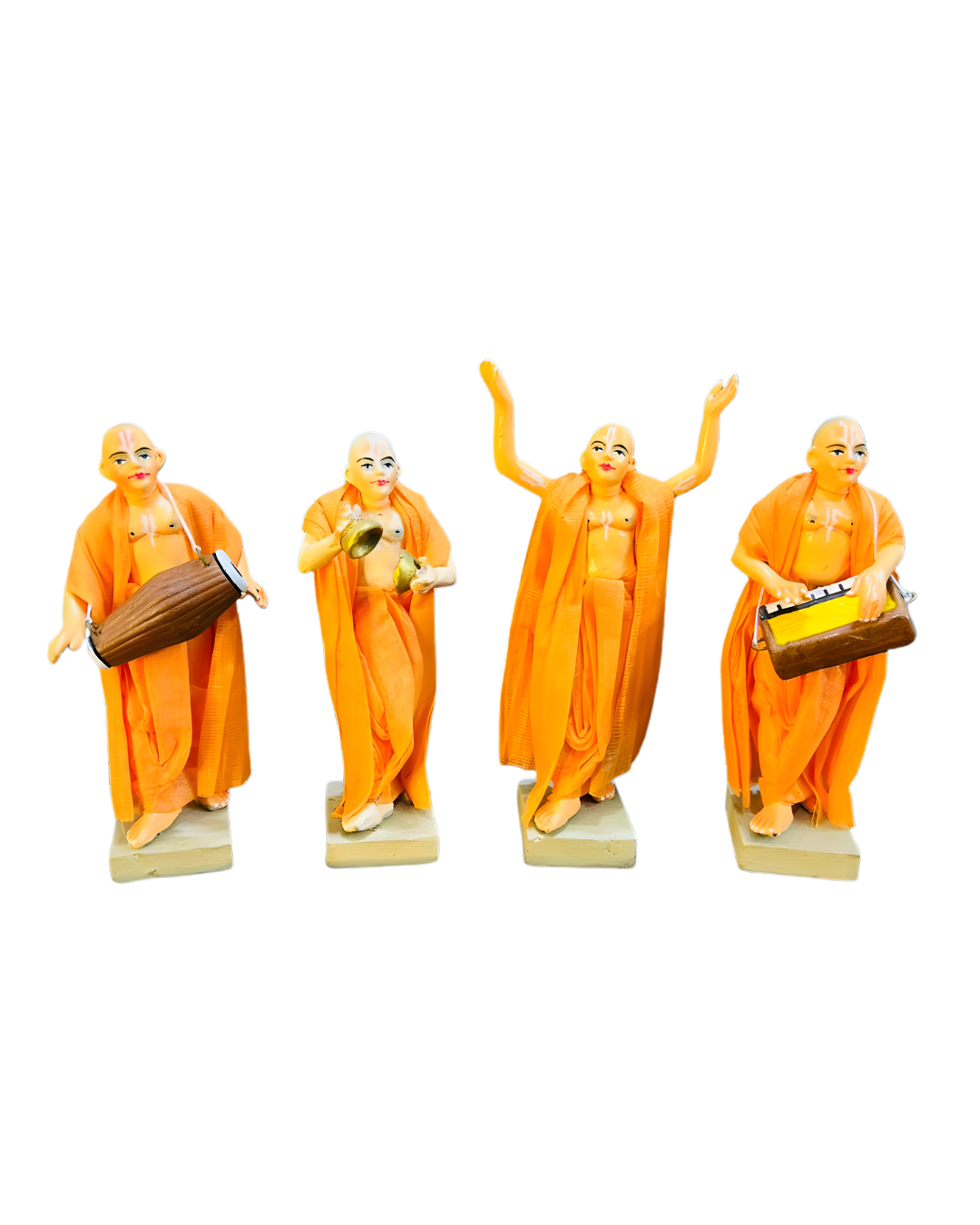 Joyful Vaishnabs of ISKCON – Devotional Human Figurine Set (Set of 4)