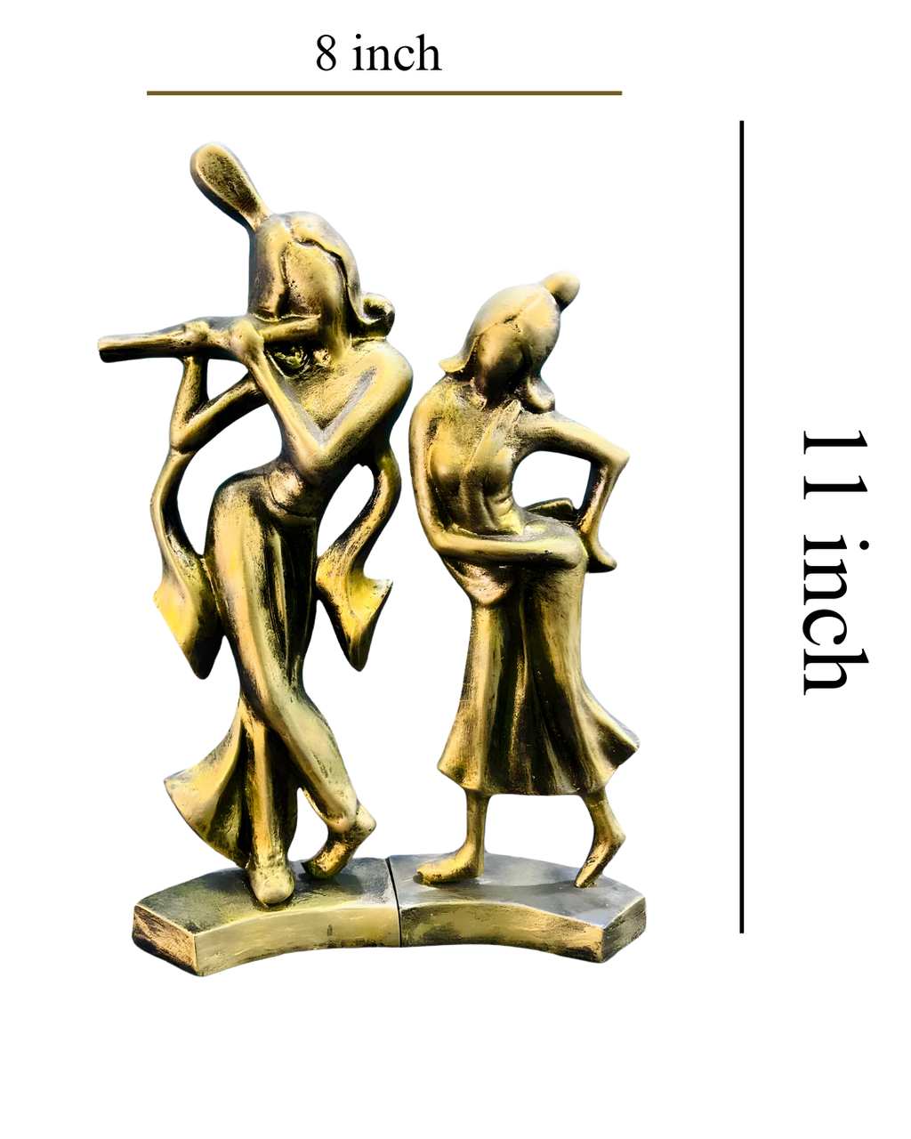 Radha Krishna Abstract Terracotta Idol – Symbol of Eternal Love & Divine Harmony (11 Inch) | by Saukin