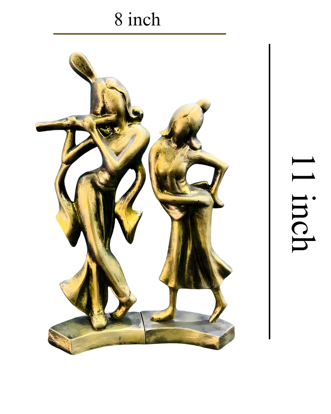 Radha Krishna Abstract Terracotta Idol – Symbol of Eternal Love & Divine Harmony (11 Inch) | by Saukin