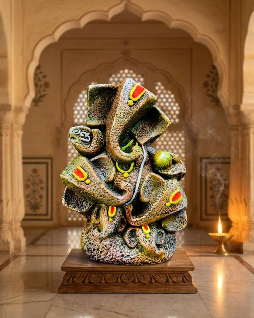 Abstract 5 head  Ganesha Terracotta Art Figurine