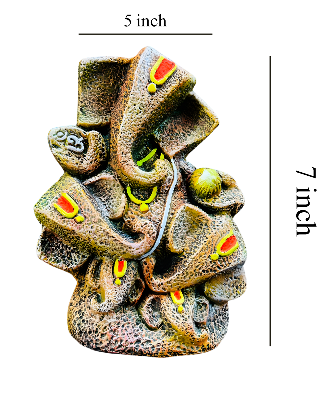 Abstract 5 head  Ganesha Terracotta Art Figurine