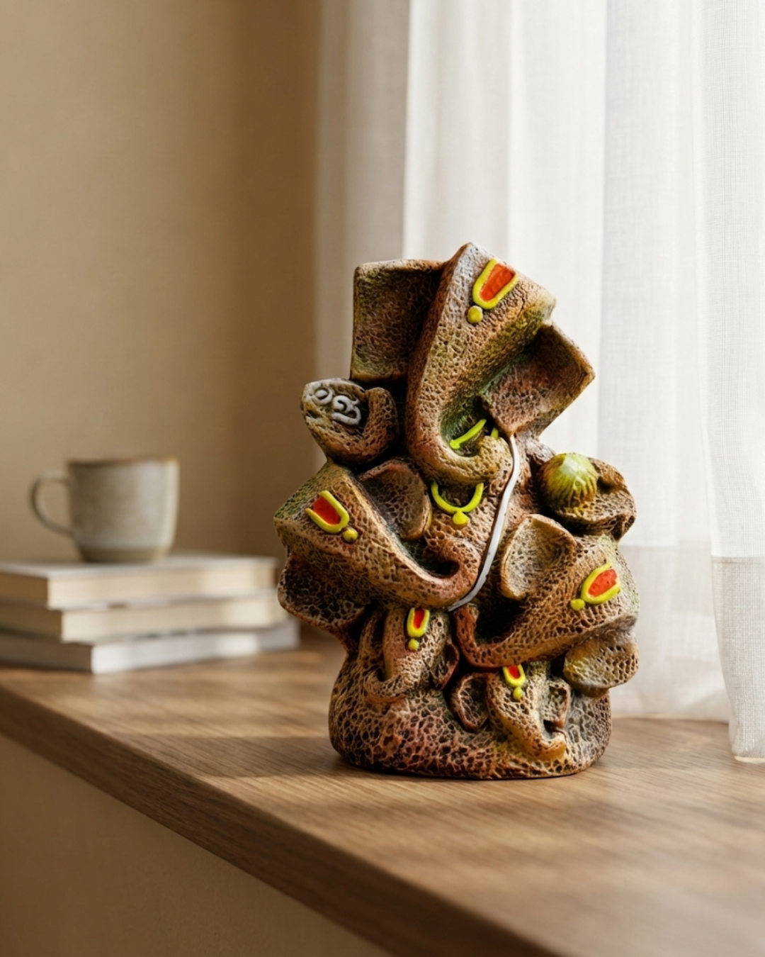 Abstract 5 head  Ganesha Terracotta Art Figurine