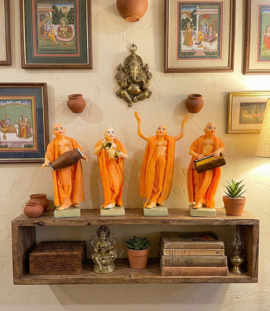 Joyful Vaishnabs of ISKCON – Devotional Human Figurine Set (Set of 4)