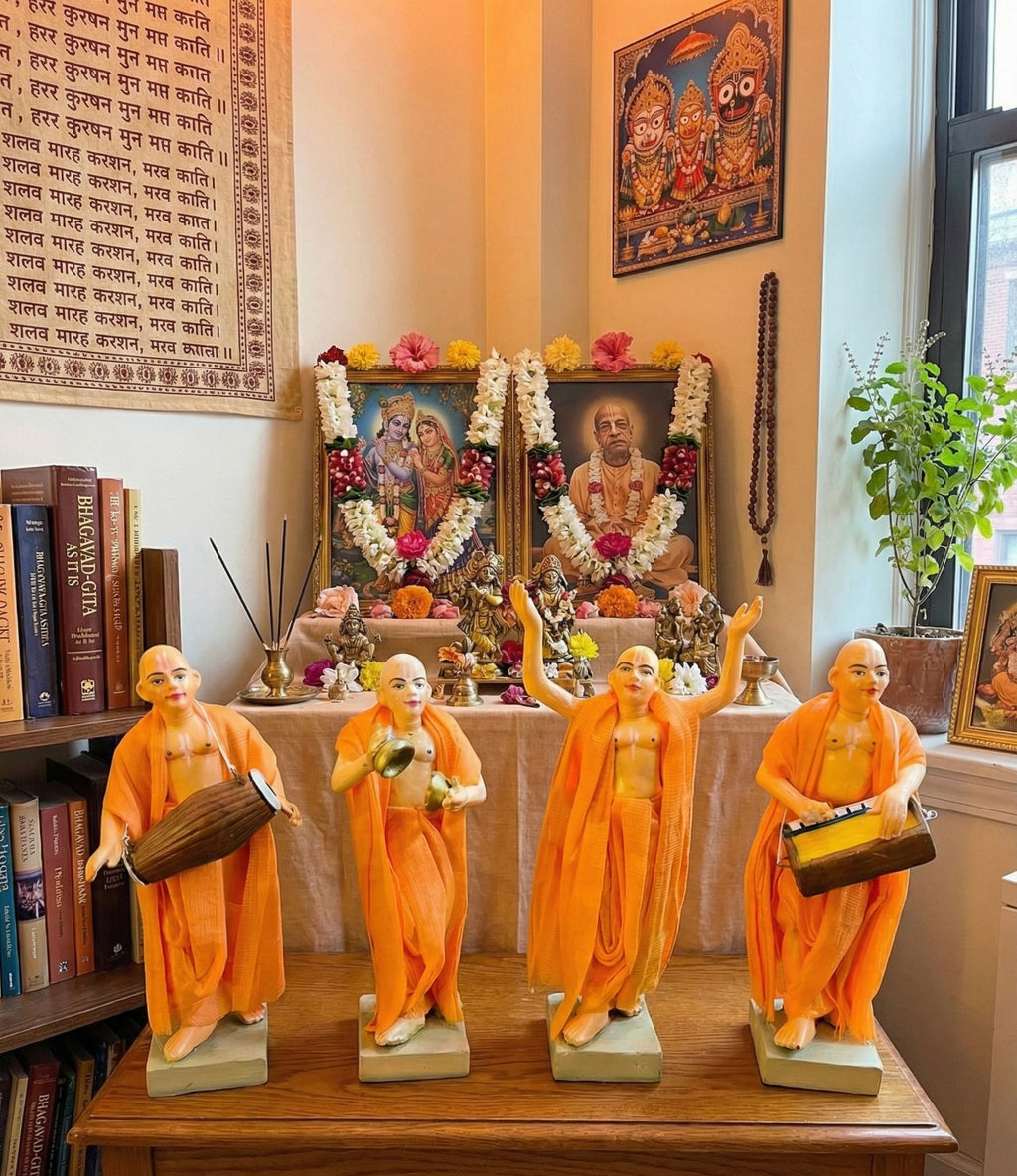 Joyful Vaishnabs of ISKCON – Devotional Human Figurine Set (Set of 4)