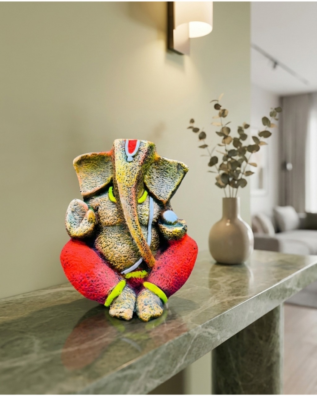 Saukin Handcrafted Terracotta Ganesha Idol (5.5 Inch) | Modern Spiritual Home Décor