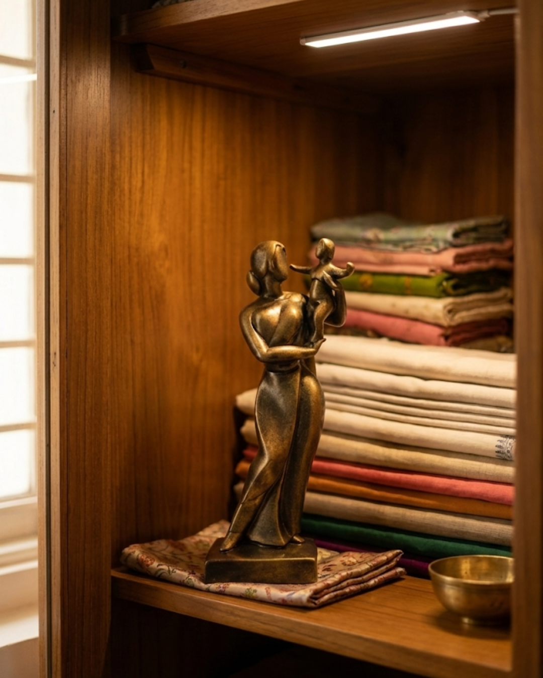 SAUKIN “Moms Are Brave” Mother & Child Figurine | Artistic Home Décor Sculpture.