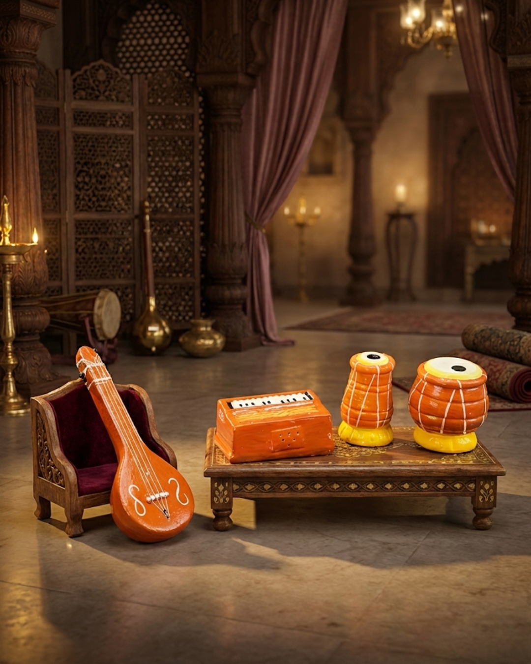 Terracotta Folk Music Decor Set