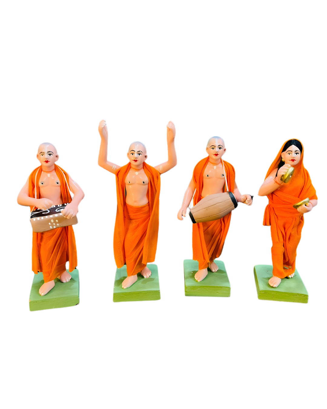Joyful Vaishnabs of ISKCON – Devotional Human Figurine Set (Set of 4)