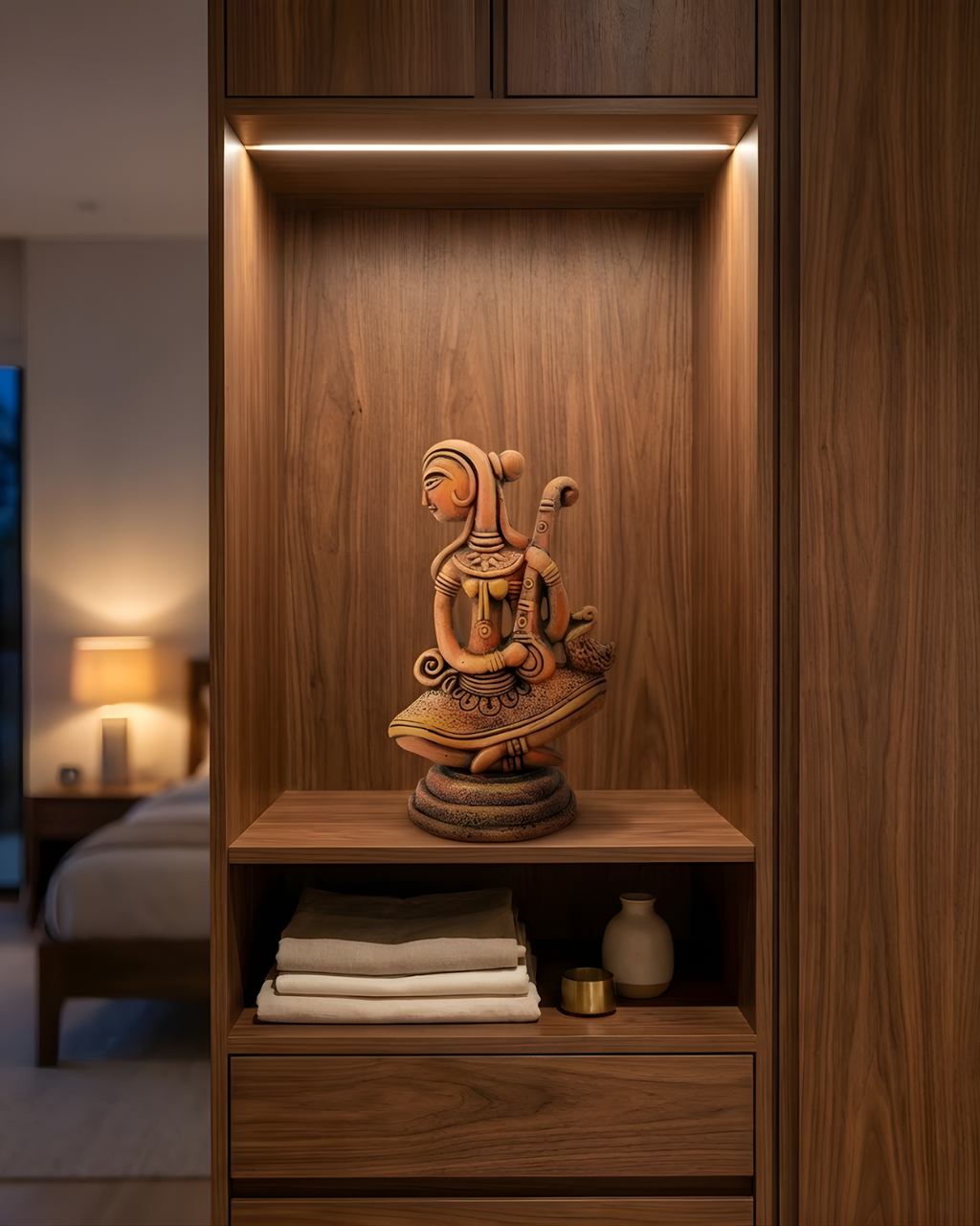 Veena Grace – Terracotta saraswati Figurine