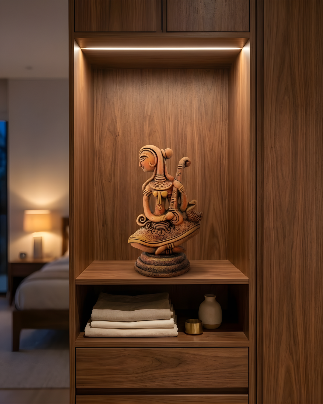 Veena Grace – Terracotta saraswati Figurine