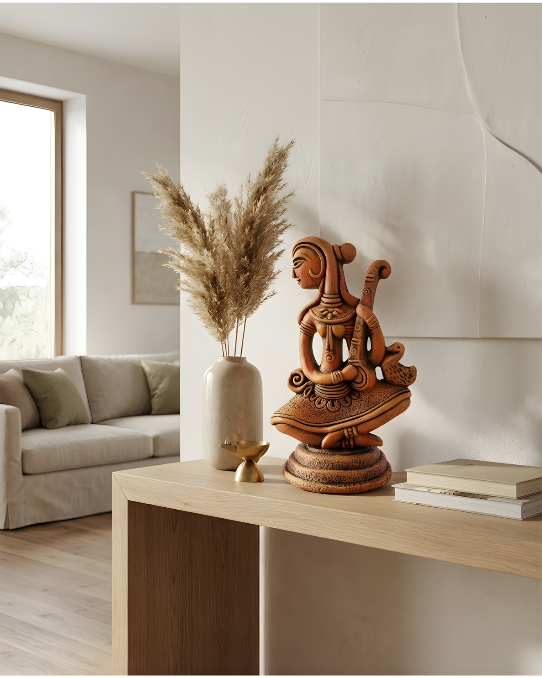 Veena Grace – Terracotta saraswati Figurine